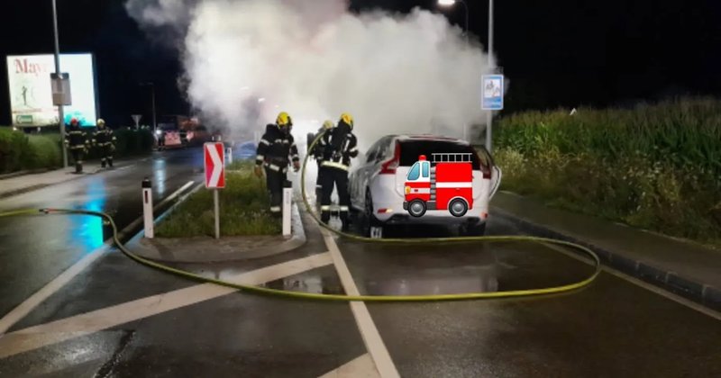PKW-Brand auf der L-563