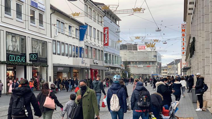 Volle Innenstadt vor dem Lockdown in Kassel